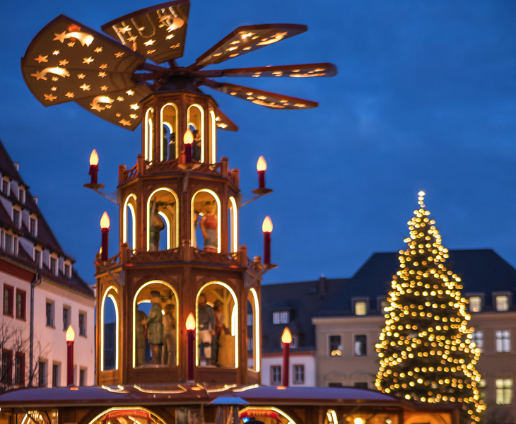 Weihnachtsmarkt in Leipzig, Deutschland